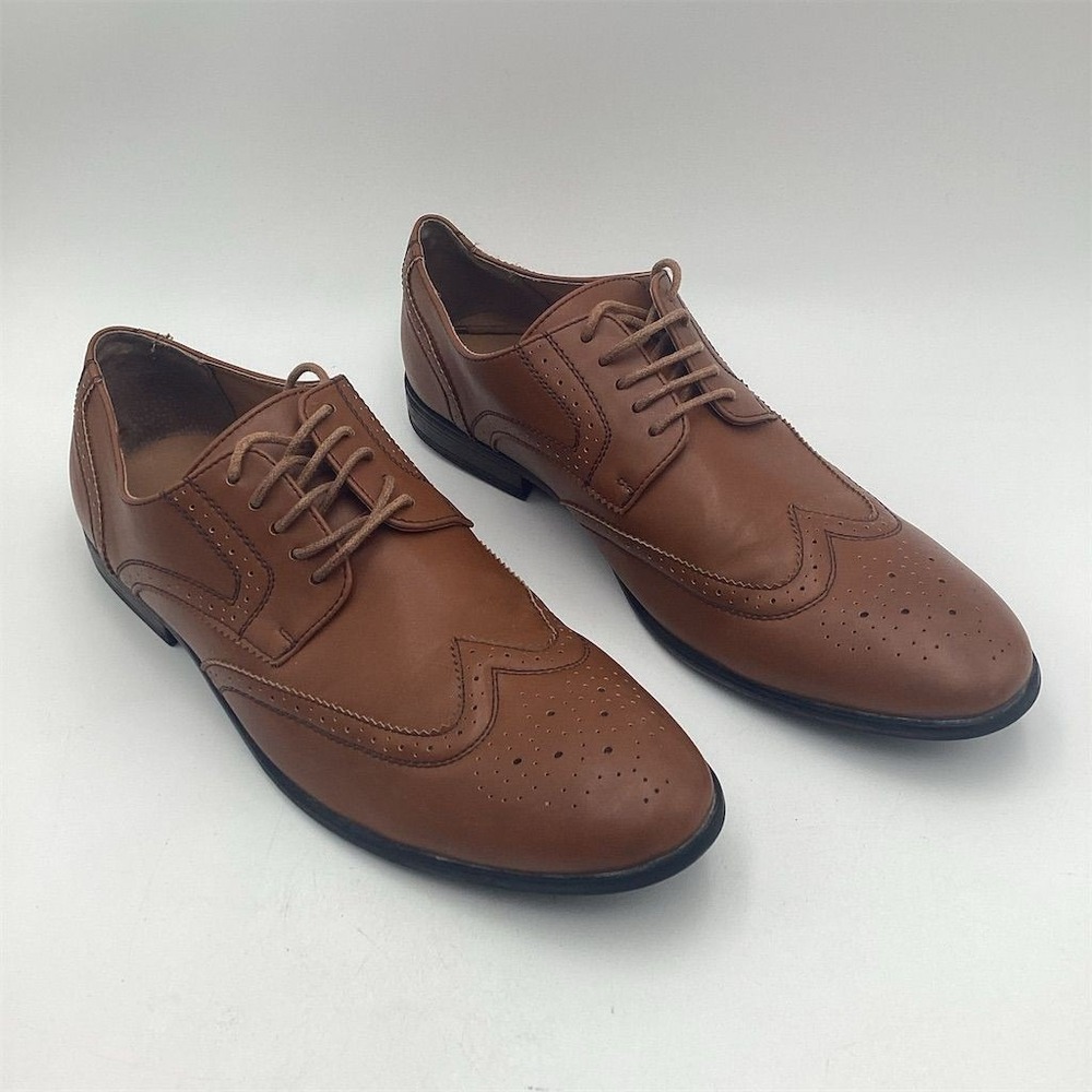 Perry Ellis Portfolio Men's Brown Oxford Dress Shoes‎ Size 10 Wingtip